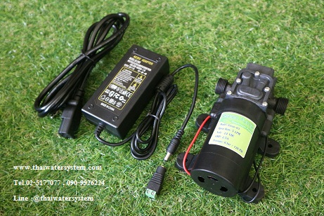 ปั๊มน้ำ DC24V Green-03 8 บาร์ + Adapter 24V 3A SZ-2403 + แจ็ค DC เมีย ( No Pressure switch )
