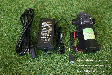 ปั๊มน้ำ DC24V Green-03 8 บาร์ + Adapter 24V 3A SZ-2403 + แจ็ค DC เมีย ( No Pressure switch )