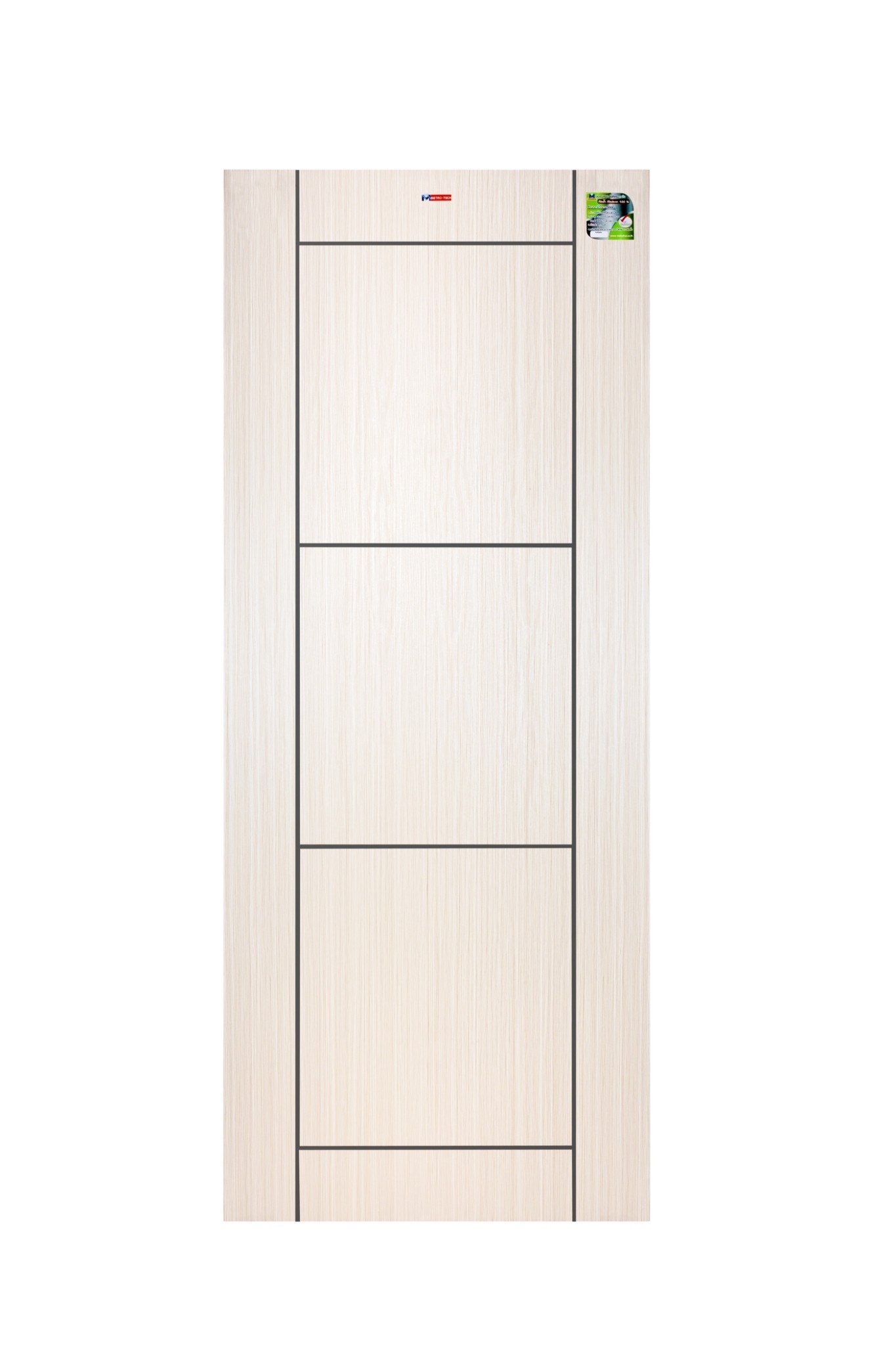 ประตูUPVCเมโทร-เทค MP-17 รุ่น เซาะร่อง แทน-มาเบิล ขนาด 70*200 ซม.
