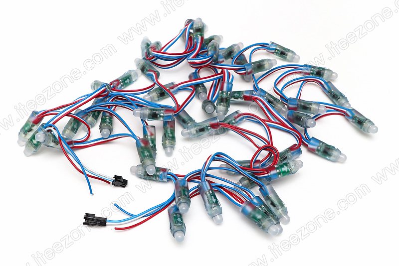 ไฟพิกเซล + IC RGB Full Color WS2811 5V (50 หลอด ต่อชุด)