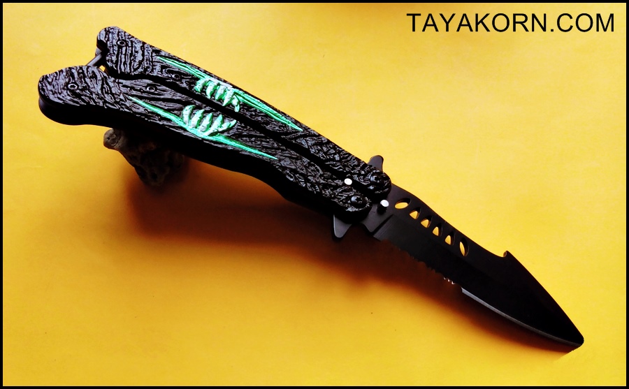 มีดซ้อมควง เดอะโครว์อีกาดำ The Crow Balisong Trainer Knife