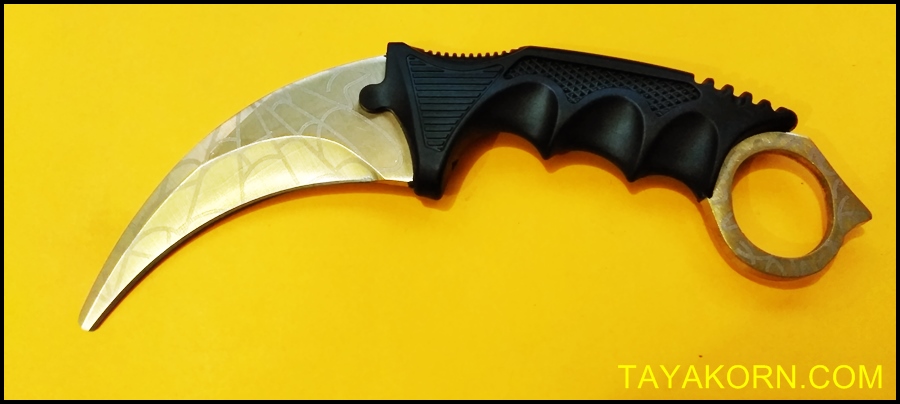 มีดซ้อมควง คารัมบิตโกลเด้นสไปเดอร์ Golden Spyder Karambit Trainer Knife TKKB-GS8TR