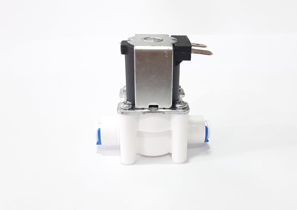 โซลินอยด์วาล์ว วาล์วไฟฟ้า วาวล์น้ำ วาล์วลม วาล์วพลาสติก N/C 12V DC 1/4" ( ปลั๊ก เสียบสาย 2 หุน )