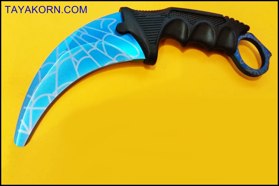 มีดซ้อมควง คารัมบิตบลูสไปเดอร์ Blue Spyder Karambit Trainer Knife TKKB-BS9TR