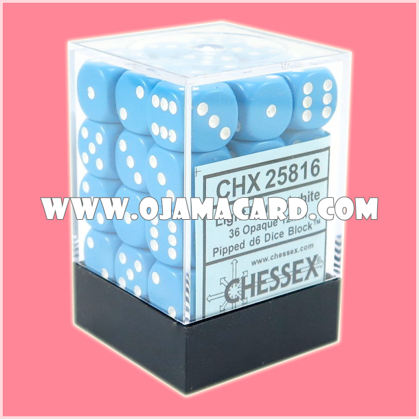 Chessex 12MM D6 Dice Block — Opaque : Light Blue / White「1 Dice」