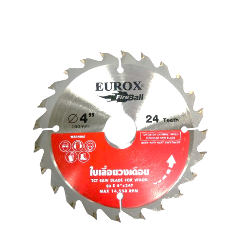 ใบเลื่อยวงเดือน EUROX 4" x 24T