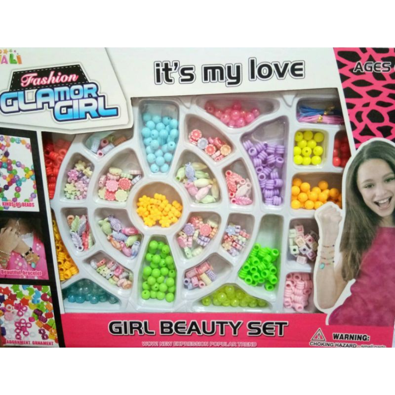 อุปกรณ์ร้อยลูกปัดข้อมือเด็กเล่น Girl Beauty Set