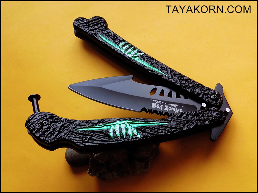 มีดซ้อมควง เดอะโครว์อีกาดำ The Crow Balisong Trainer Knife