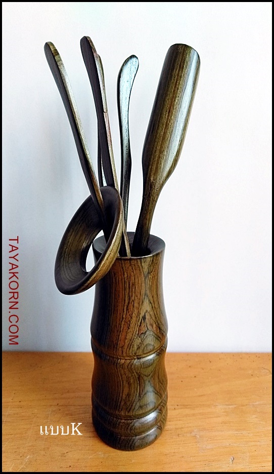 อุปกรณ์ชงชาจีนไม้แท้ (สีเขียว) อุปกรณ์ 5 ชิ้น Green Chinese TeaTools TKTT-882