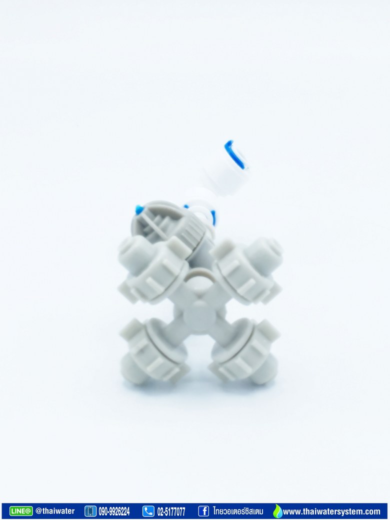 หัวพ่นหมอก หัวพ่นหมอก4ทาง 0.6 มม.+ ข้อต่อ3ทาง 6 มม.สีขาว SKU-675