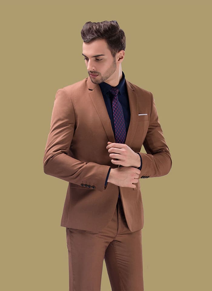 สูท.ชุดสูทเจ้าบ่าว,สูทผู้ชาย สีน้ำตาล เซ็ต3ชิ้น พร้อมส่ง S,M,L,XL,4XL