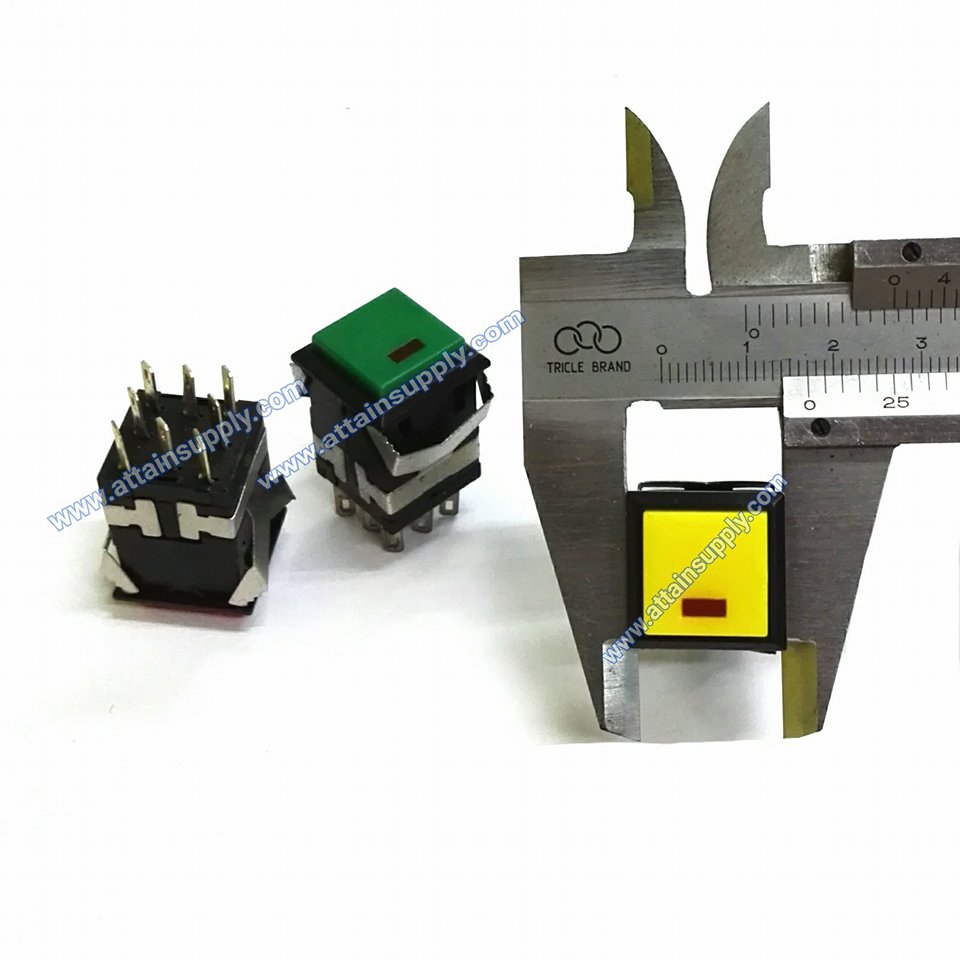 สวิทช์กดติด-ปล่อยดับ 220V/8ขาเหลี่ยมมีไฟ*หลอดไฟค่า 3V./สีแดง