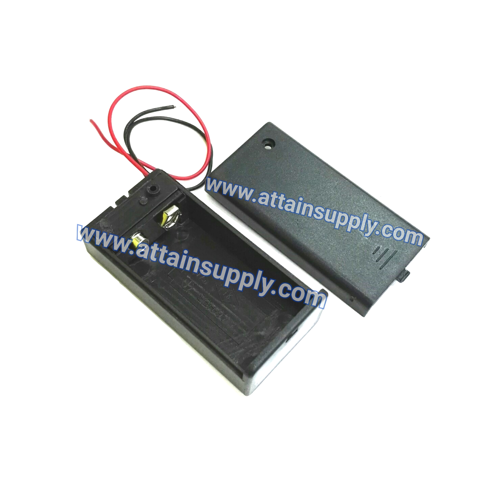 รางถ่าน9V-1ช่องหน้า/แบบมีฝา