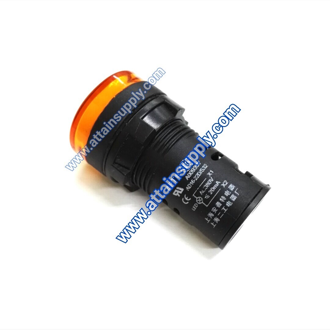หลอดหน้าปัดหัวตัด22MM.-380V/สีเหลือง