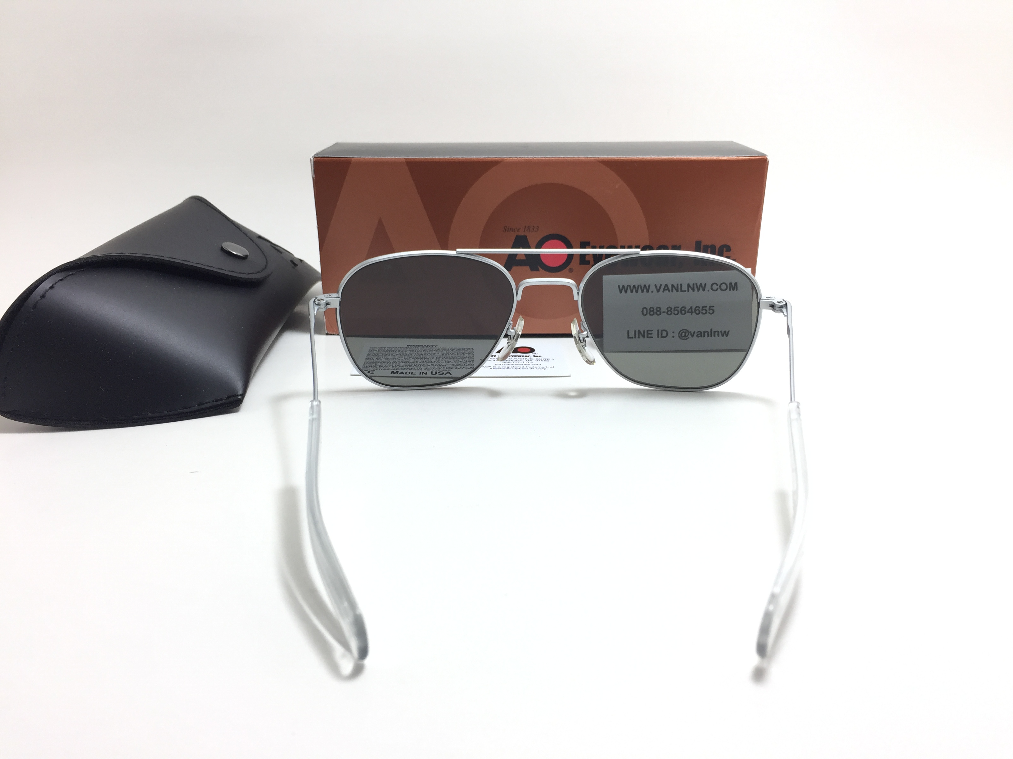 แว่นกันแดด Ao Original Pilot Made in USA (เงินด้าน) ของแท้ 100%