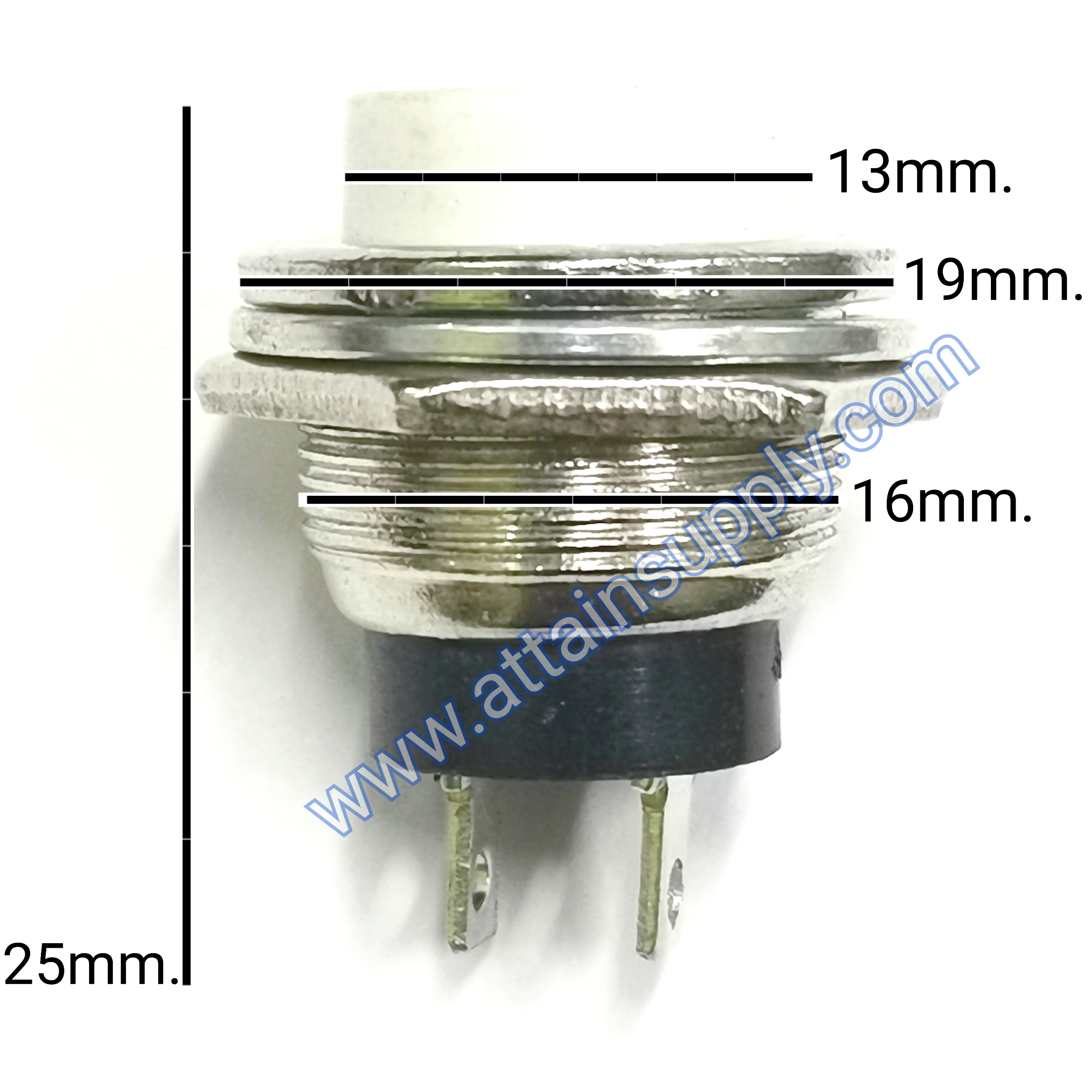 สวิทช์ กดติด-ปล่อยดับ/กลมบุ๋ม-สีขาว