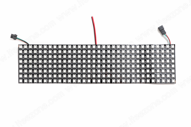 แผง RGB 5050 ไม่กันน้ำ วิ่งอิสระ IC WS2812B 5V 8x32 สามารถควบคุมอิสระทุกดวง