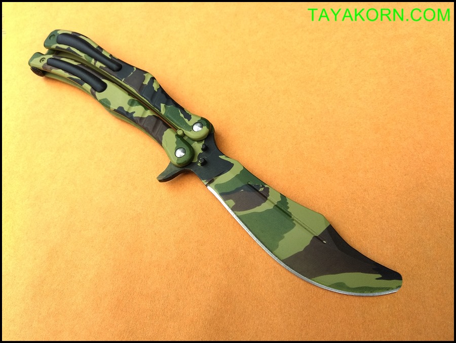 มีดซ้อมควง ซีเอสโก คาโม่ ZS GO CAMO Balisong Trainer Knife TKBS-ZS7TR
