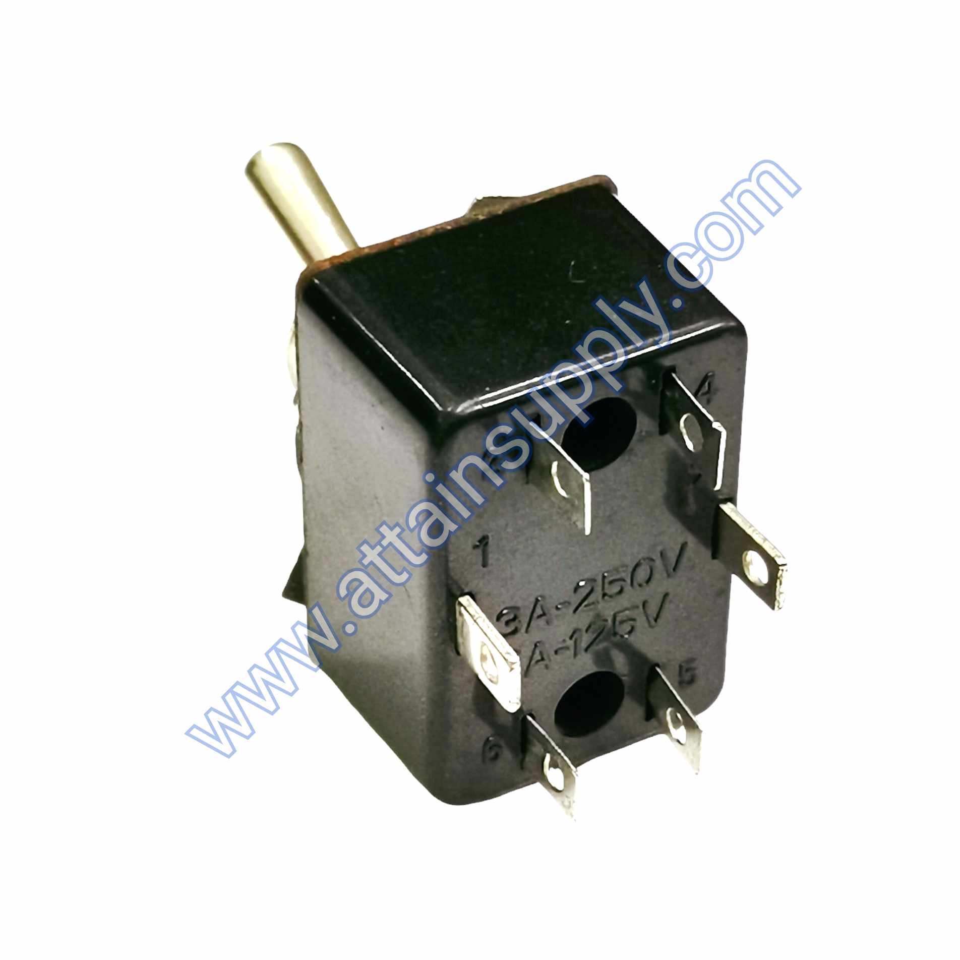 สวิทช์โยก ON-OFF 6ขา-แบบบัดกรี/สีดำ