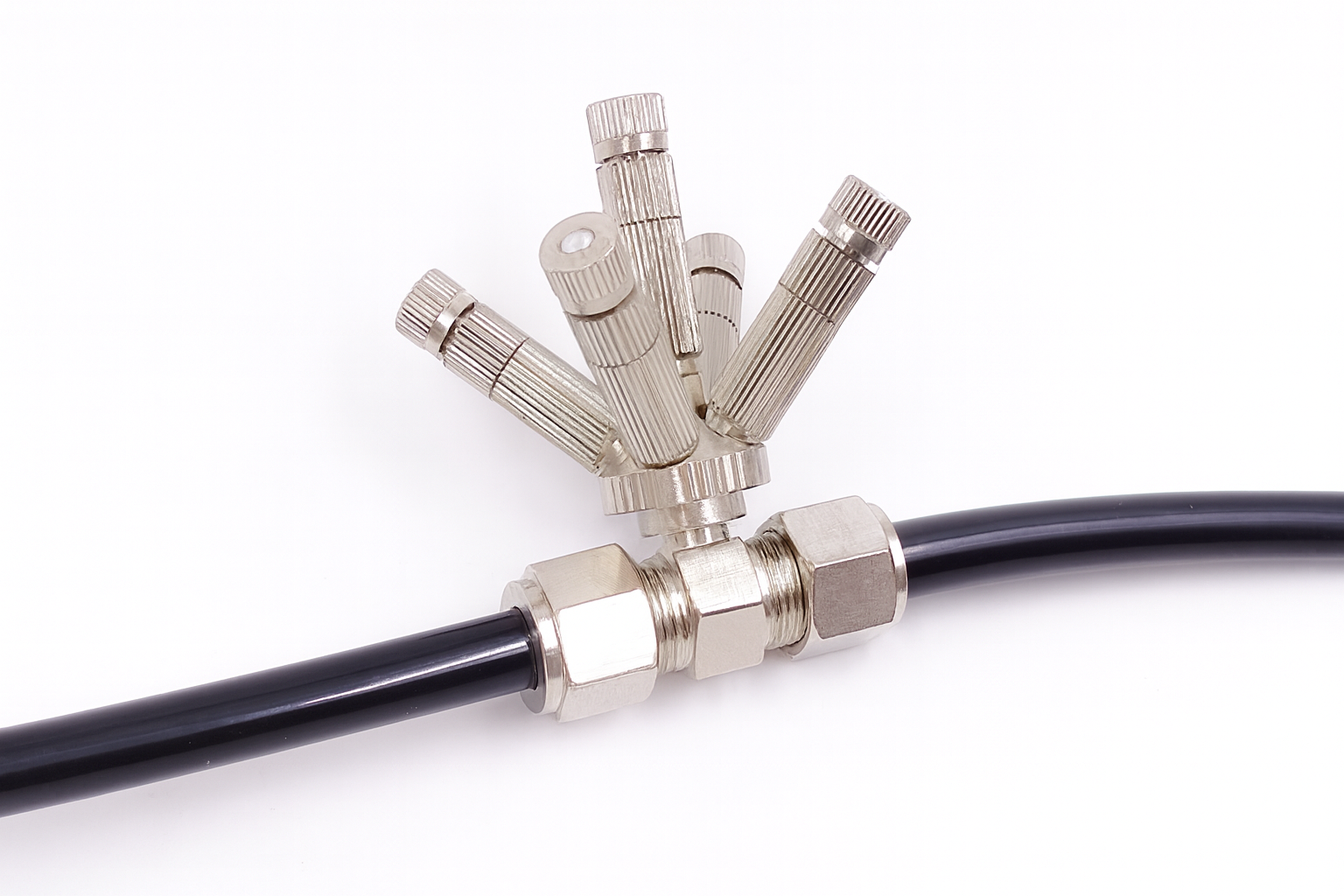 ข้อต่อแรงดันสูง 5 ทาง สแตนเลส เกลียวขันน็อต