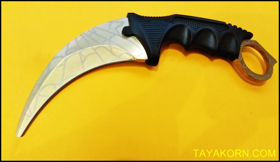มีดซ้อมควง คารัมบิตโกลเด้นสไปเดอร์ Golden Spyder Karambit Trainer Knife TKKB-GS8TR