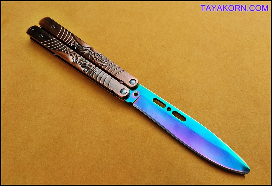 มีดซ้อมควง บาลีซองคอปเปอร์สไปเดอร์ Copper Spider Balisong Trainer TKBS-BT5TR