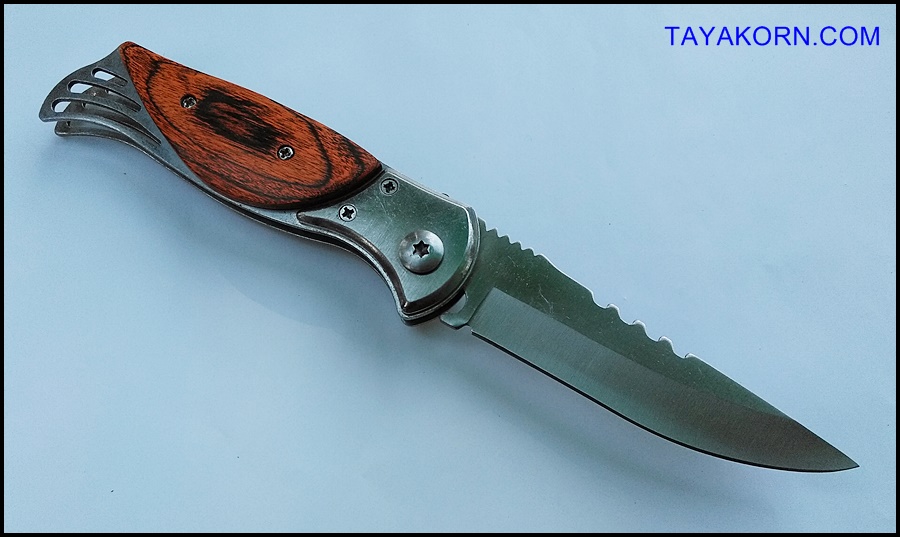 มีดสปริง ไพน์วู้ด แบบบี PineWood B Folding spring Knife TKFD-PW2