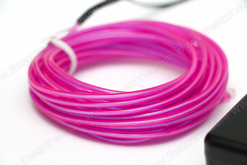 EL Wire 5 เมตร + รางถ่าน AA 2 ก้อน / สีม่วง