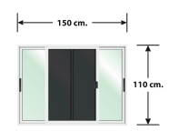 หน้าต่างบานเลื่อนสลับ+ชุดมุ้ง ยี่ห้อ OK (150 cm. x 110 cm.) โปรโมชั่น 1-31/03/66 เท่านั้น ! LP-OK-W07-BL1 สีดำ