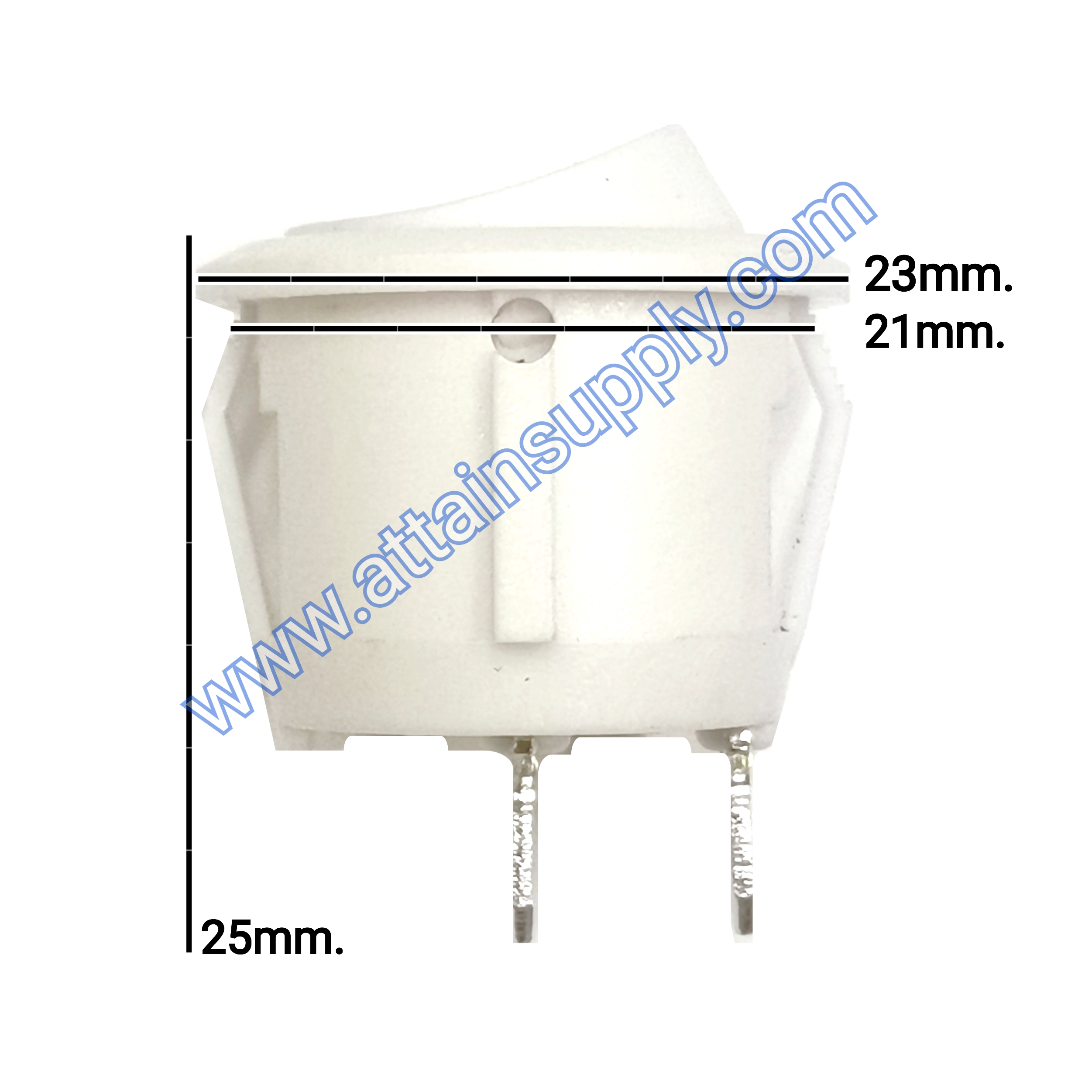 สวิทช์ IOกลม 2ขา ฐานกลม/ไม่มีไฟ-สีขาว