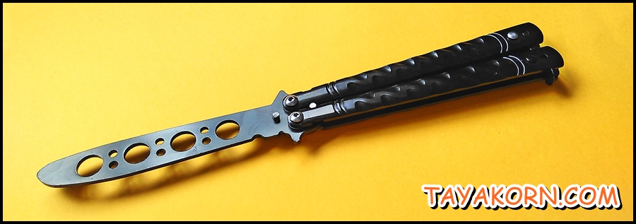 มีดซ้อมควง บาลีซองแบลคธันเดอร์ Black Thunder Balisong trainer Knfie