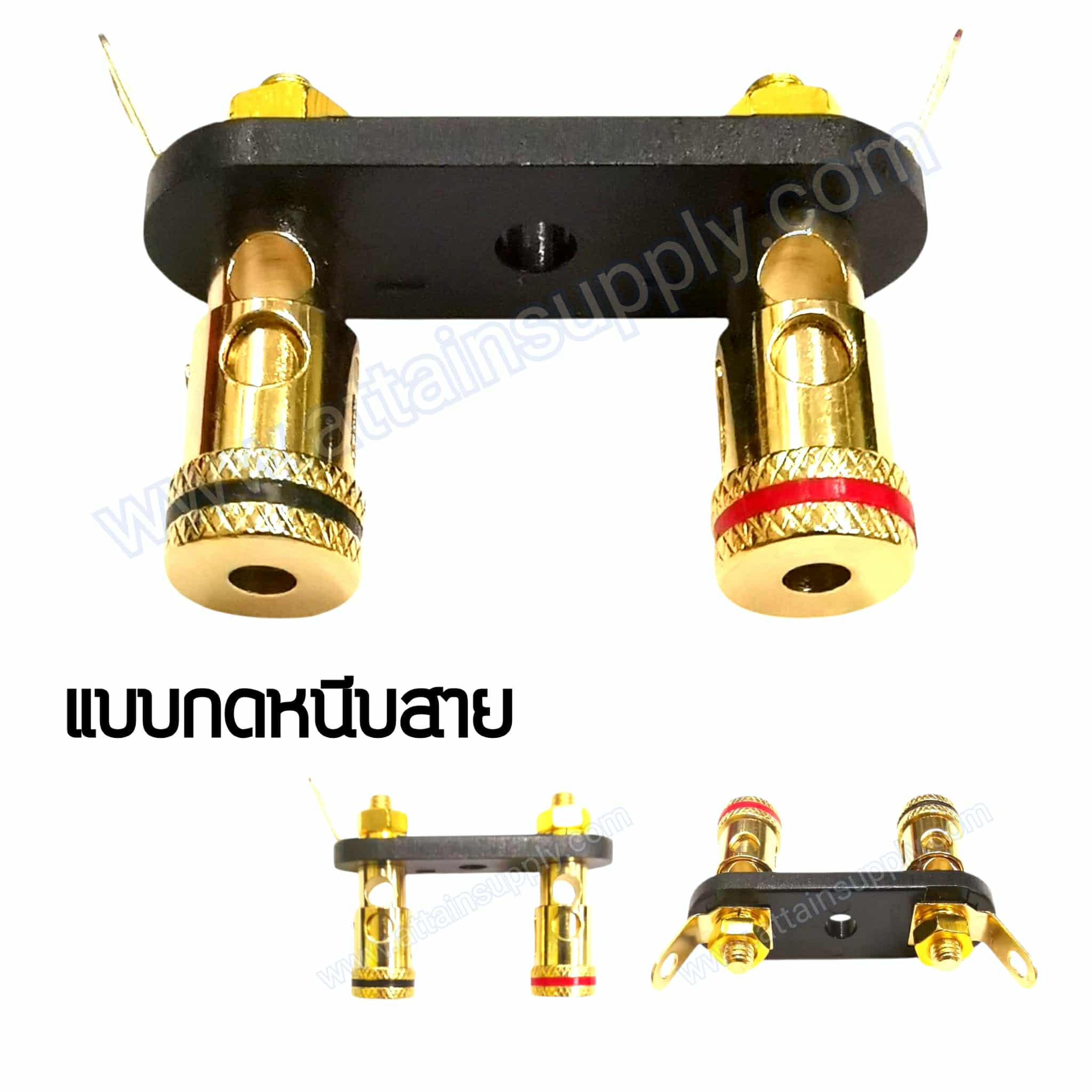 BIDINGPOST แบบกดหนีบ-ฐานคู่/สีทอง