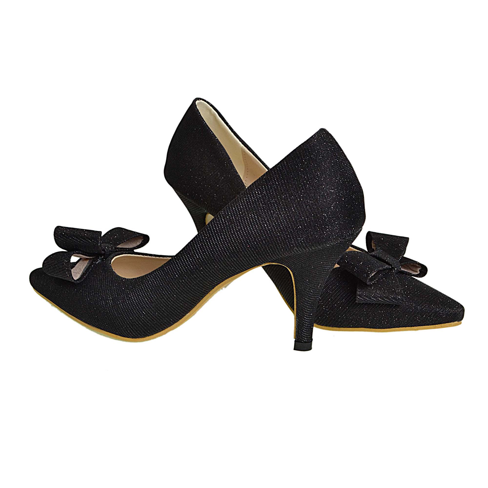 พร้อมส่ง Size 36 รองเท้าคัชชู Gritter สีดำ หัวแหลมแต่งโบว์ ส้นสูง 1.5 นิ้ว