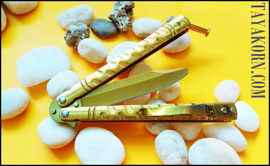 มีดซ้อมควง บาลีซองโกลเด้นธันเดอร์ GoldenThunder Balisong Trainer Knife TKBS-GT5TR