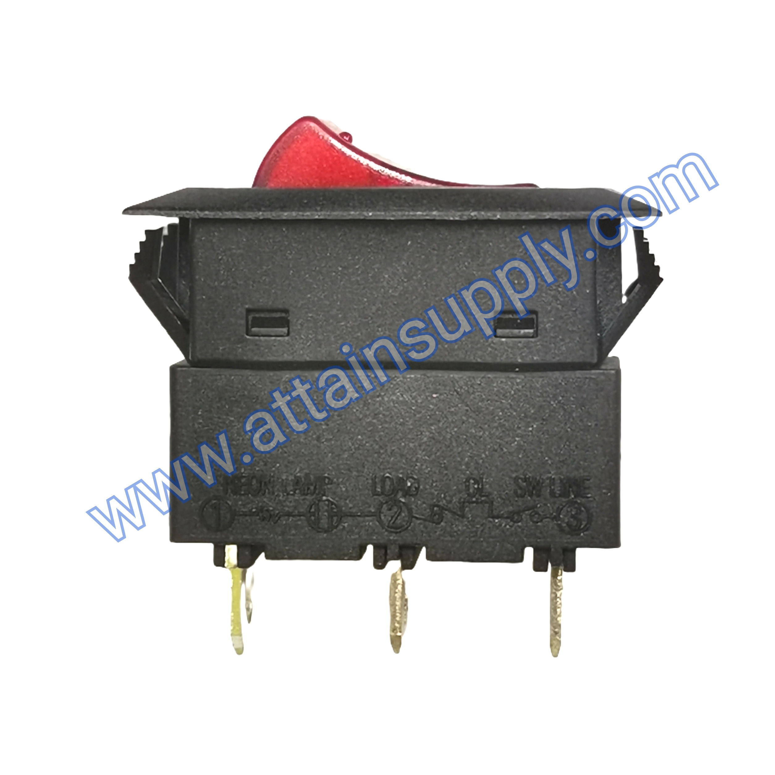 สวิทช์โอเวอร์โหลด/สวิทช์รีเซ็ต 3ขา/มีไฟ-สีแดง 16A.*เกรดดี