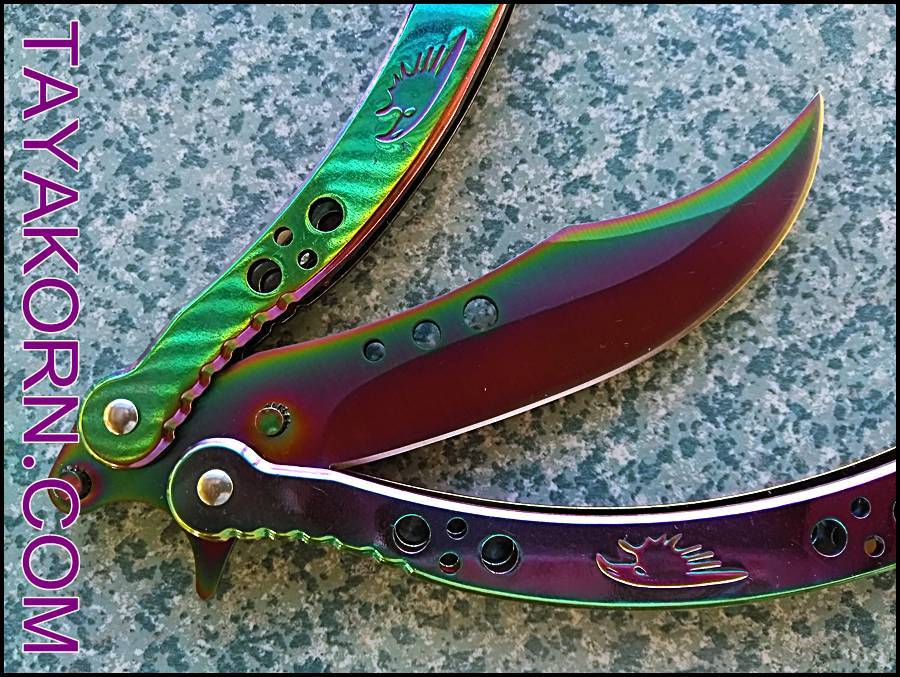 มีดควง อีเอสโก บาลิซอง ES GO Rainbow Balisong Knife TKBS-ES1