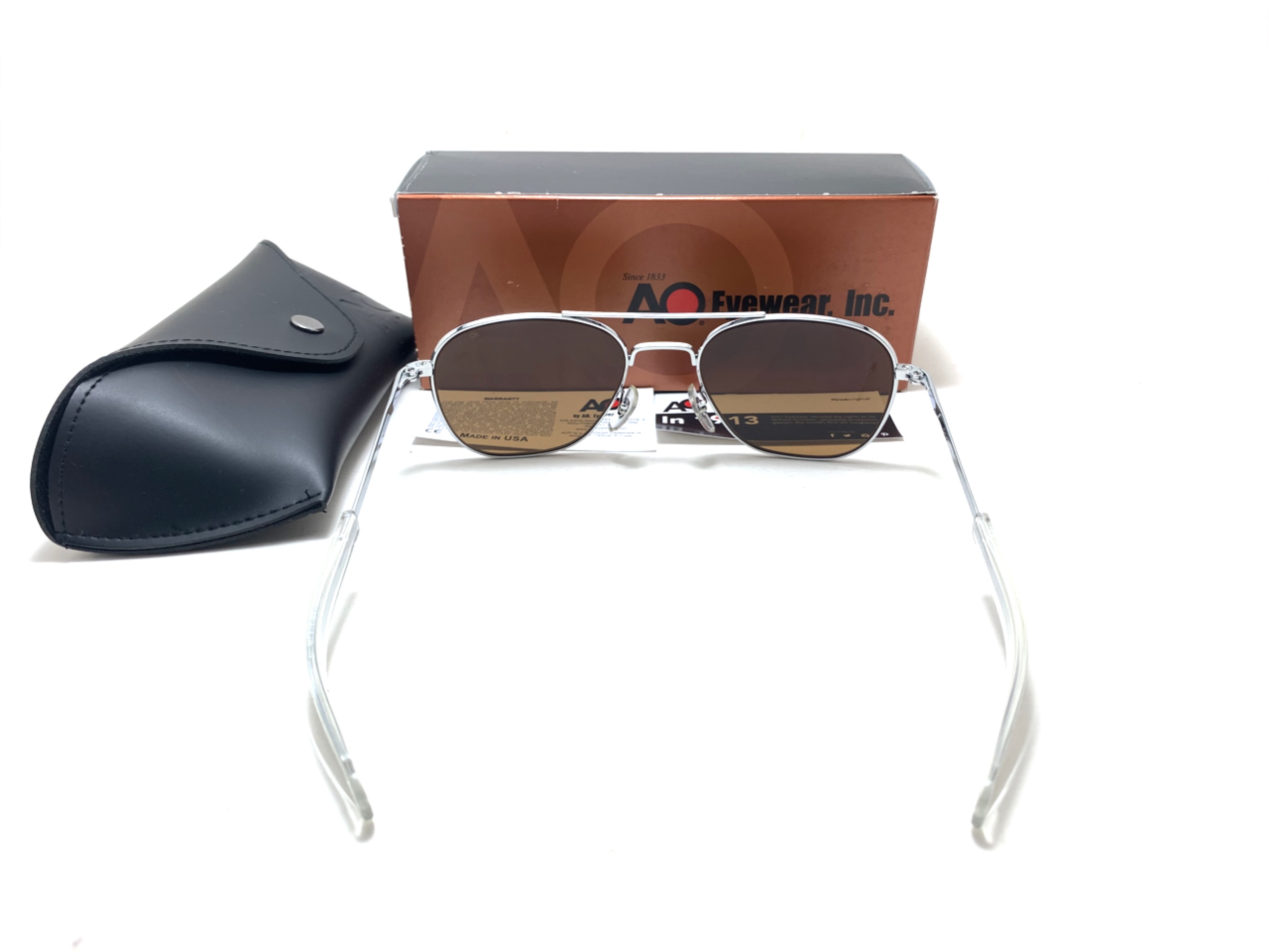 แว่นกันแดด Ao Original Pilot Made in USA (ชา-เงินเงา) ของแท้ 100%