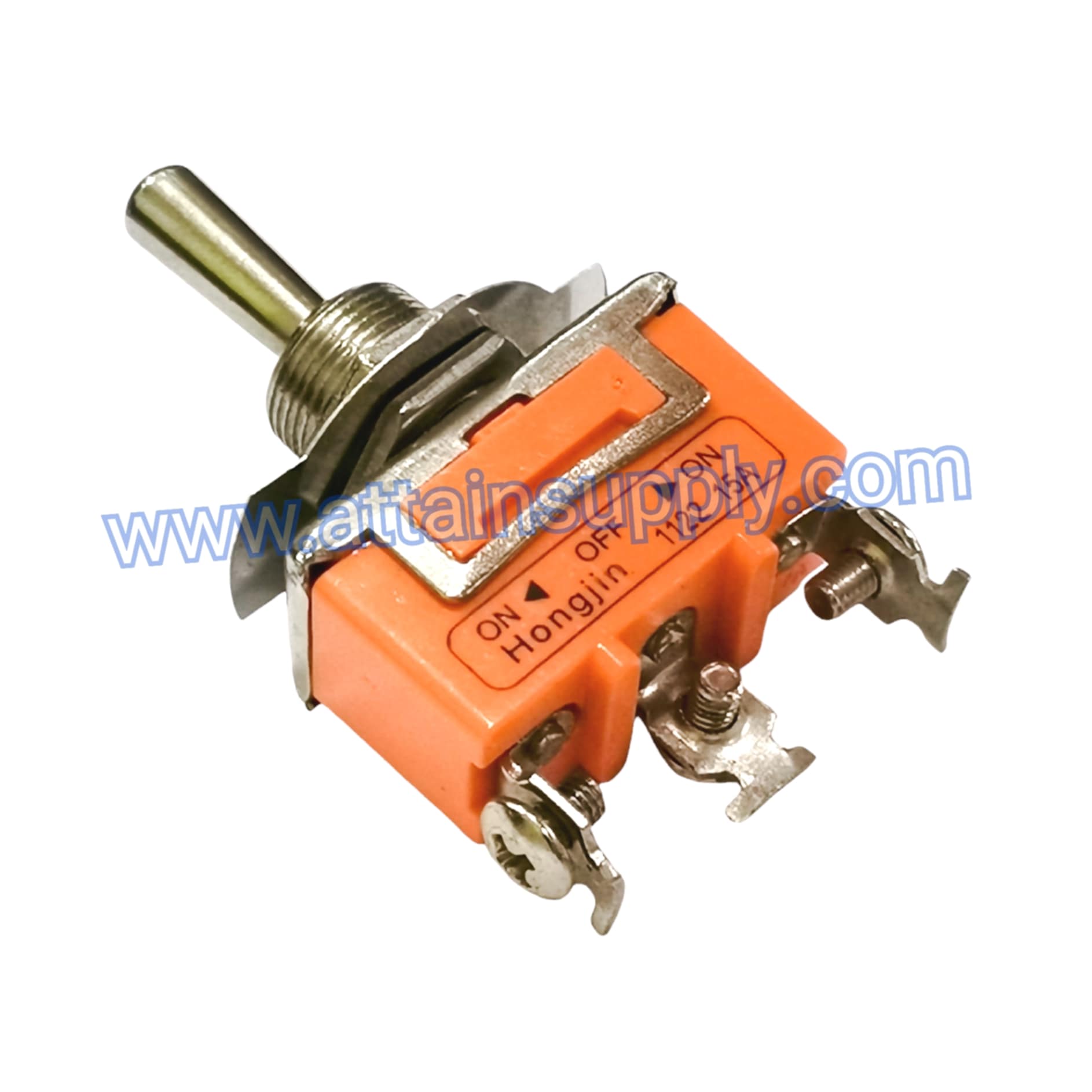 สวิทช์โยก ON-OFF-ON 3ขา-แบบขันน็อต/สีส้ม
