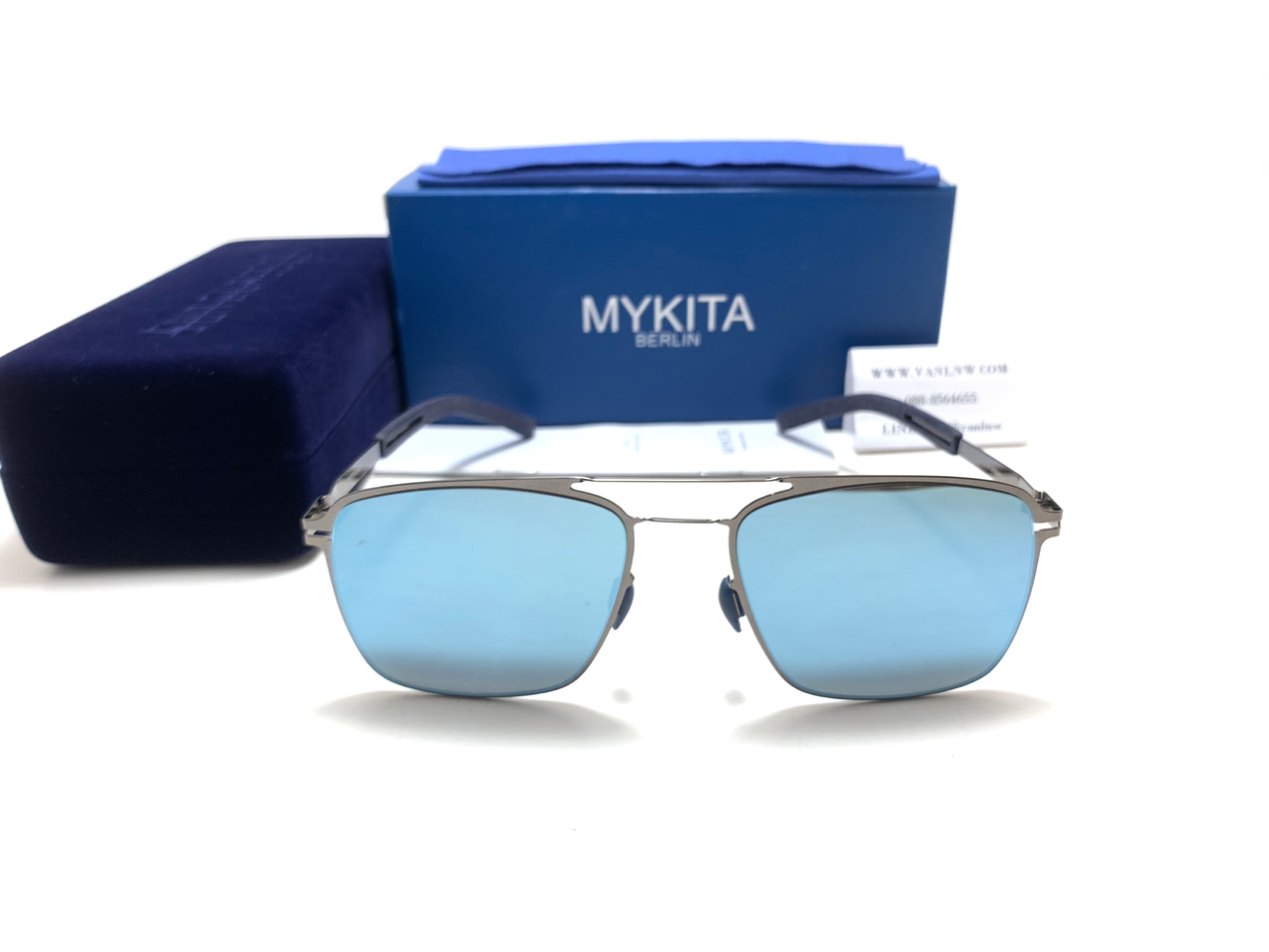 แว่นกันแดด MYKITA FLAX COL.004 55-19 140 <ปรอทฟ้า>