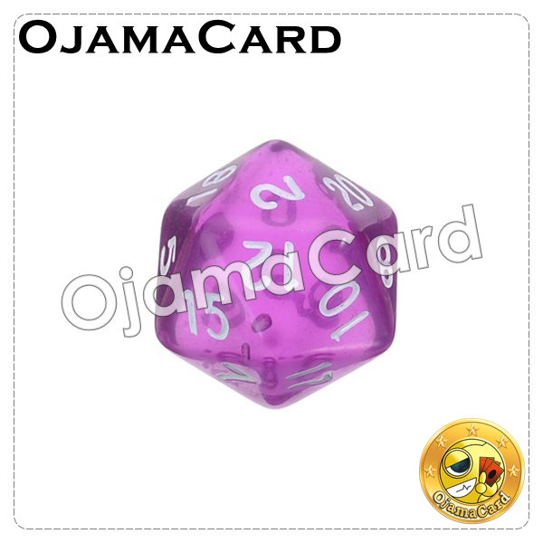 20MM 20 Sided Dice Block — Transparent : Purple「1 Dice」