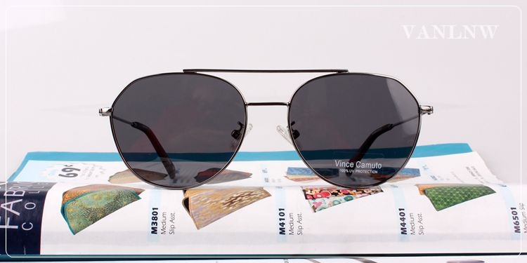 แว่นกันแดด Vince Camuto Round Aviator Sunglasses รุ่น NCVC0906-B VC815 GUN (ของแท้)