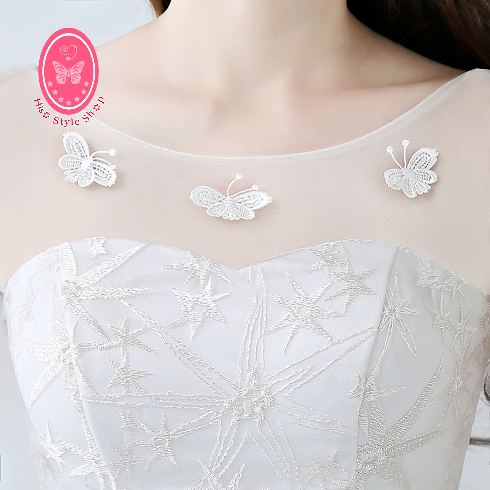 ชุดราตรีสั้น แขนกุด สีขาว พร้อมส่ง M งานร้อยหลัง