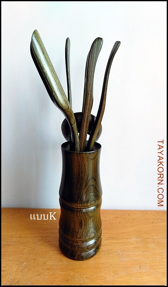 อุปกรณ์ชงชาจีนไม้แท้ (สีเขียว) อุปกรณ์ 5 ชิ้น Green Chinese TeaTools TKTT-882