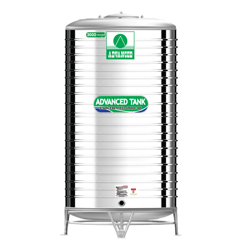 ถังเก็บน้ำบนดิน แอ็ดวานซ์ ถังแบบก้นนูน รุ่นประหยัดแบบเรียบ แอ็ดวานซ์ ถังเก็บน้ำก้นนูน สเตนเลส