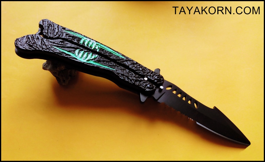 มีดซ้อมควง เดอะโครว์อีกาดำ The Crow Balisong Trainer Knife
