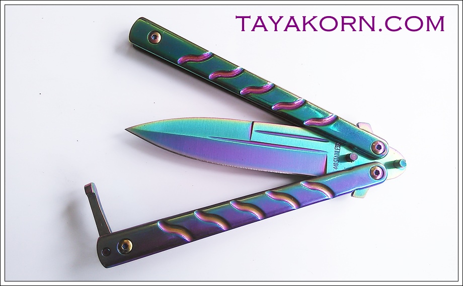 มีดBalisong TKBS 009X The Robocop Rainbow
