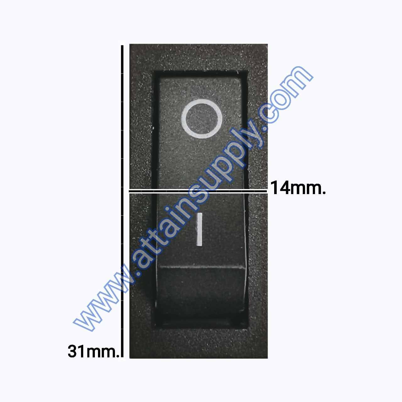 สวิทช์ IO เหลี่ยมผอม 2ขา/ไม่มีไฟ-สีดำ