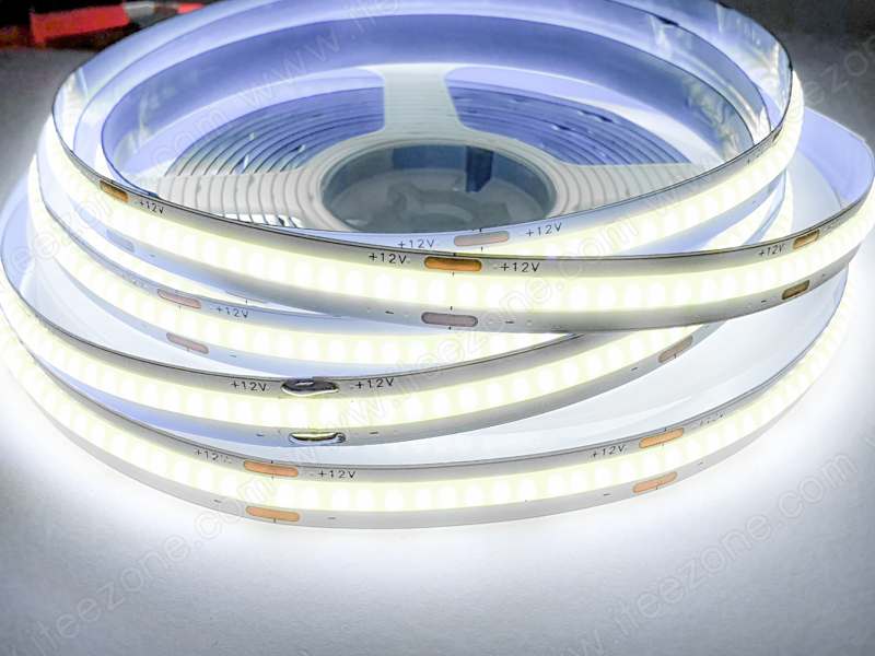 สีขาว White 6000K ไฟเส้น Strip light LED COB 300led/m 30W 12V IP20 (ไม่กันน้ำ) เป็นรุ่นใหม่ล่าสุด ไม่เห็นเม็ดไฟเส้น LED