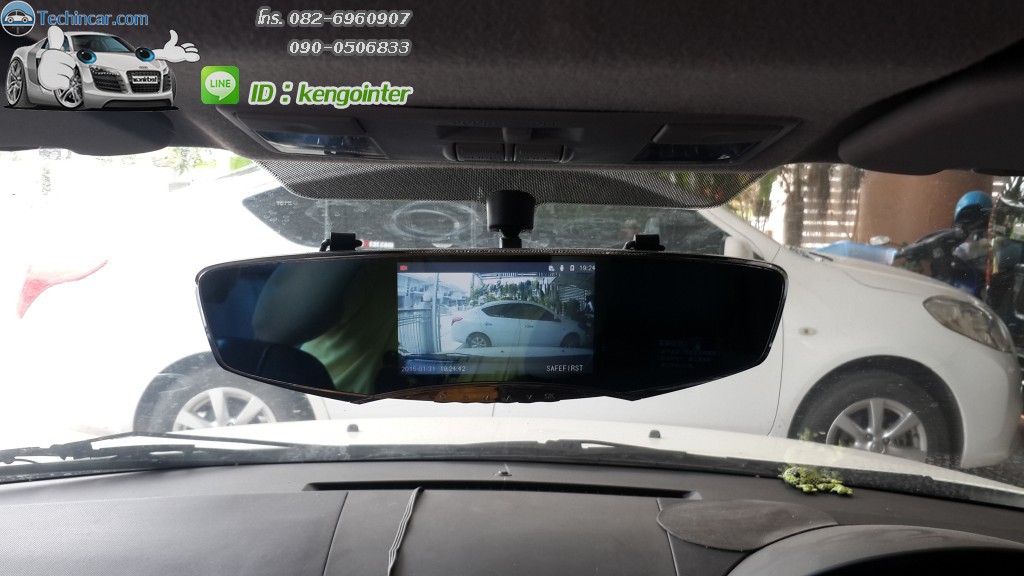 กล้องจอกระจก2016 จอ5.0" + กล้องวีดีโอหน้าหลัง + กล้องถอยหลัง Car Camcoder Q3 รุ่นใหม่ล่าสุด