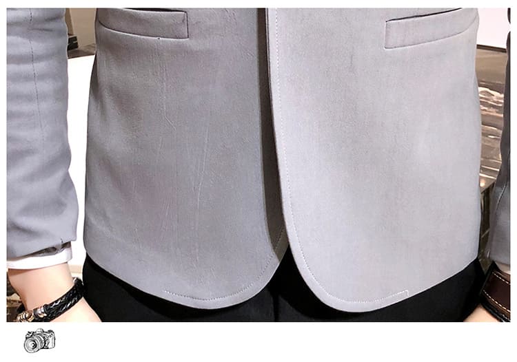 เสื้อสูทเกรด A สีเทา ผ้าคอตตอน L,XL